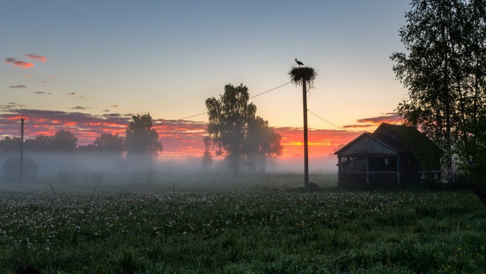 Заря в деревне