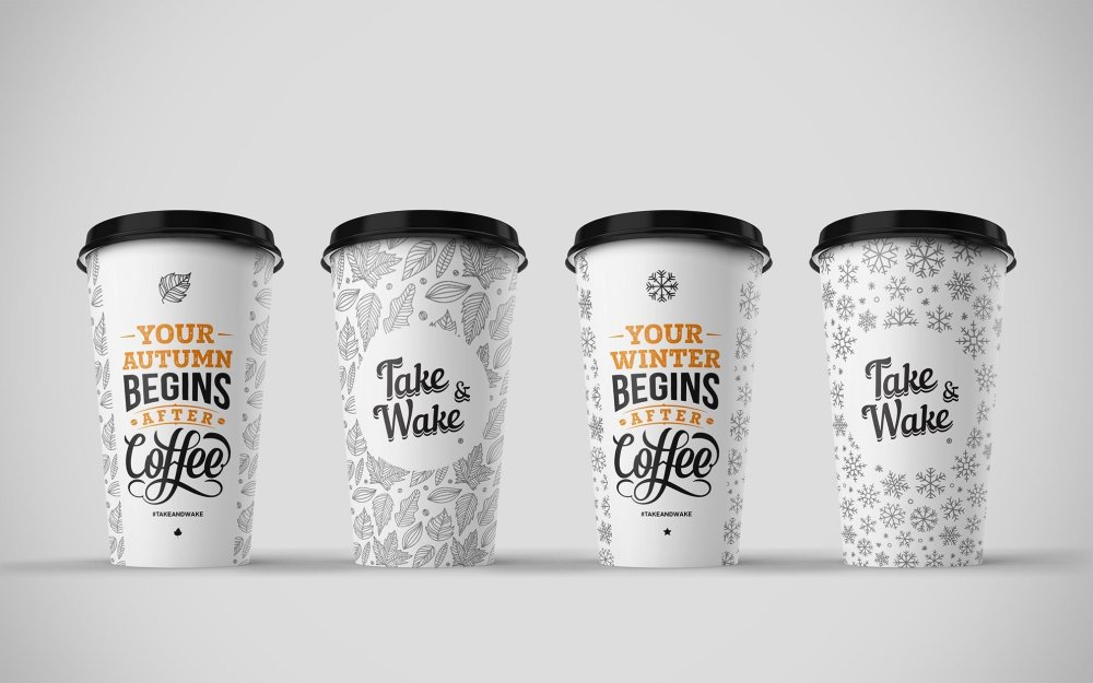 Мокап белый стаканчик кофе