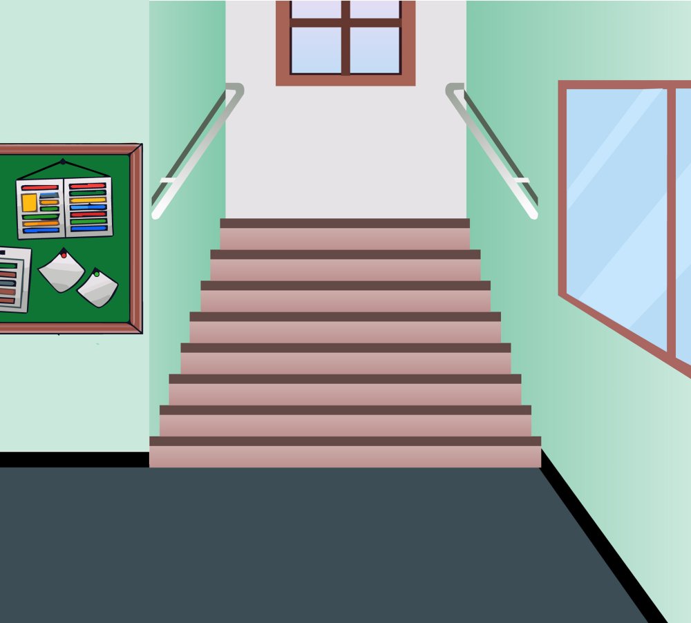 Коридор подъезда с лестницей