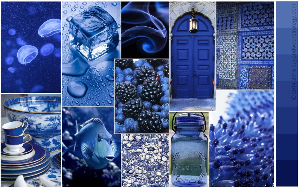Синий цвет коллаж