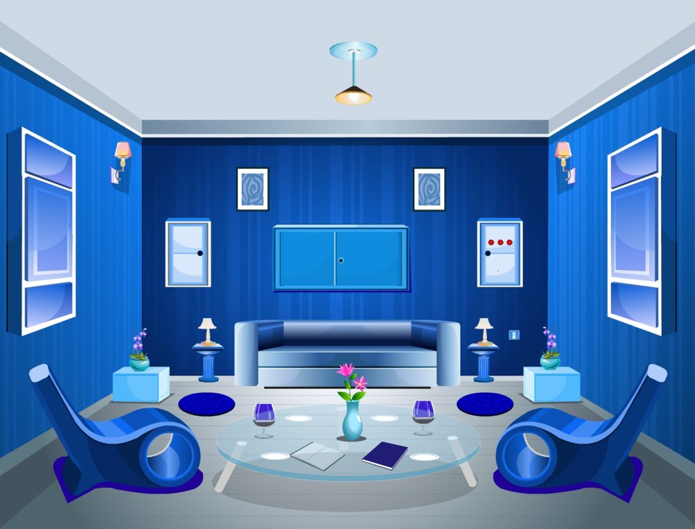 Мультяшный интерьер комнаты