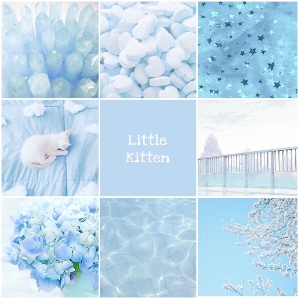 Коллаж в голубом цвете
