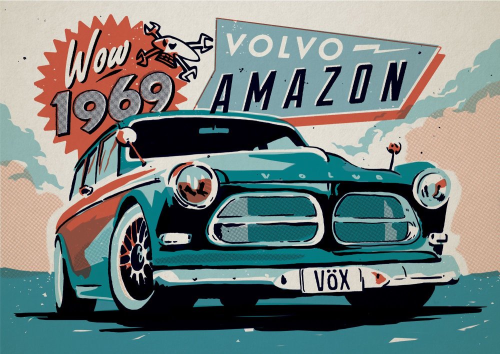 Додж Челленджер ретро арт