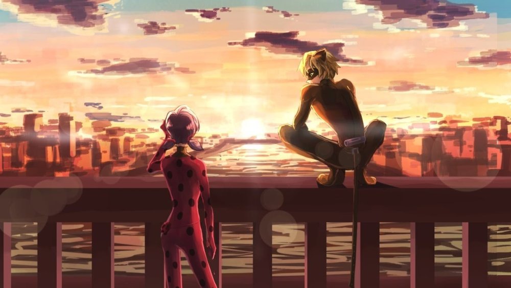 Леди баг и супер кот на крыше