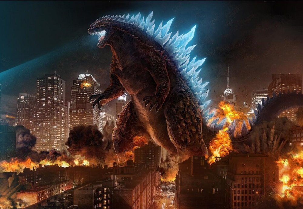 Годзилла 2014 с огнем