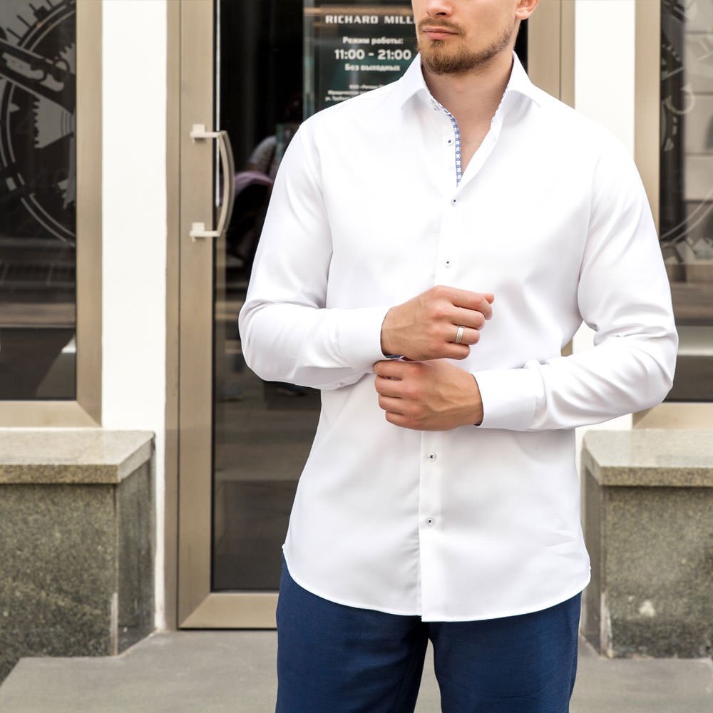 Рубашка Gant мужская белая приталенная