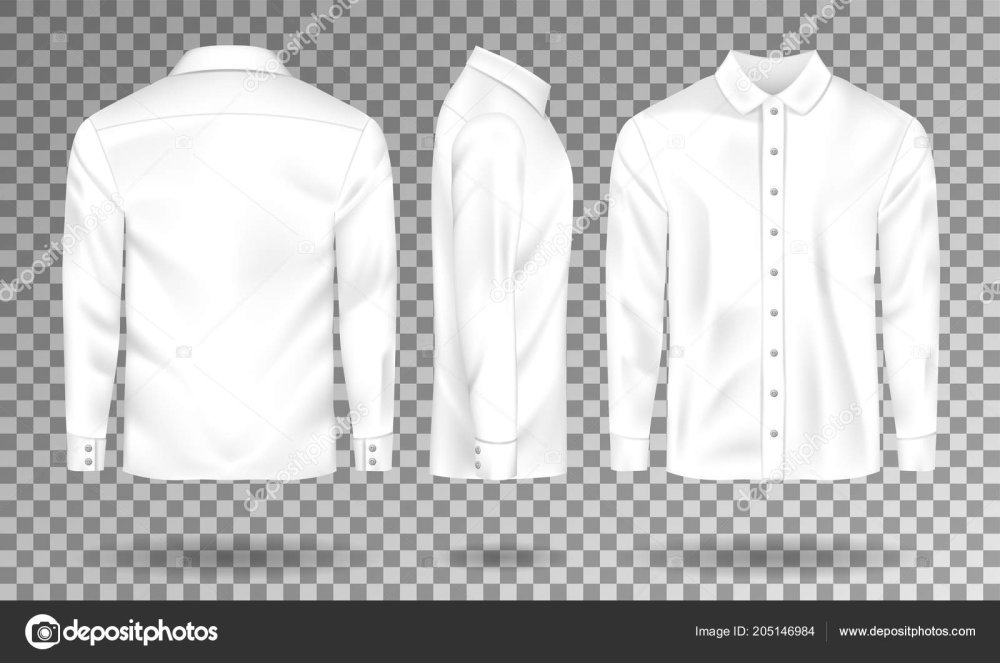 Белая мужская рубашка вид сзади