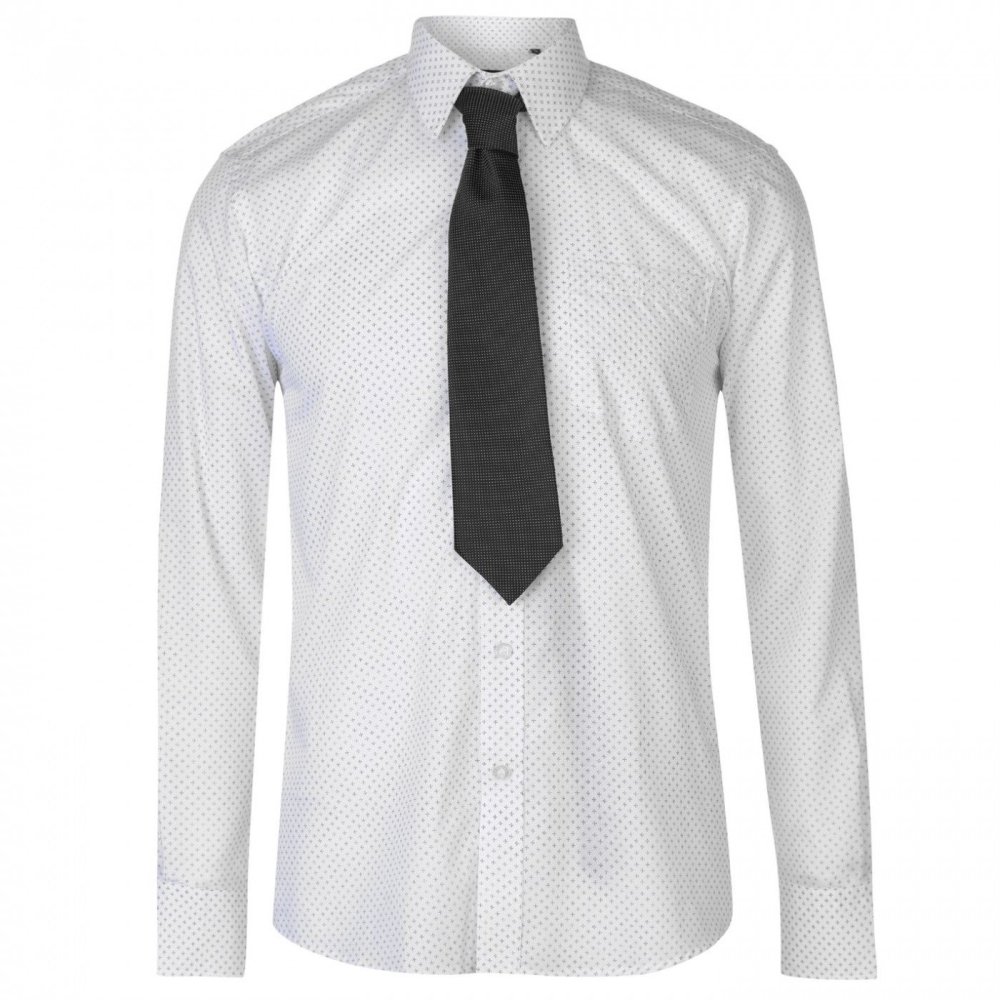 Белая рубашка с галстуком мужская