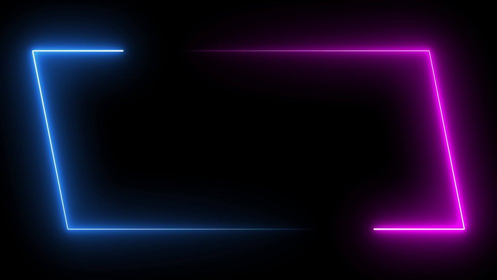 Неоновая рамка прямоугольная