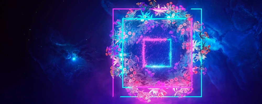 Неоновая рамка прямоугольная