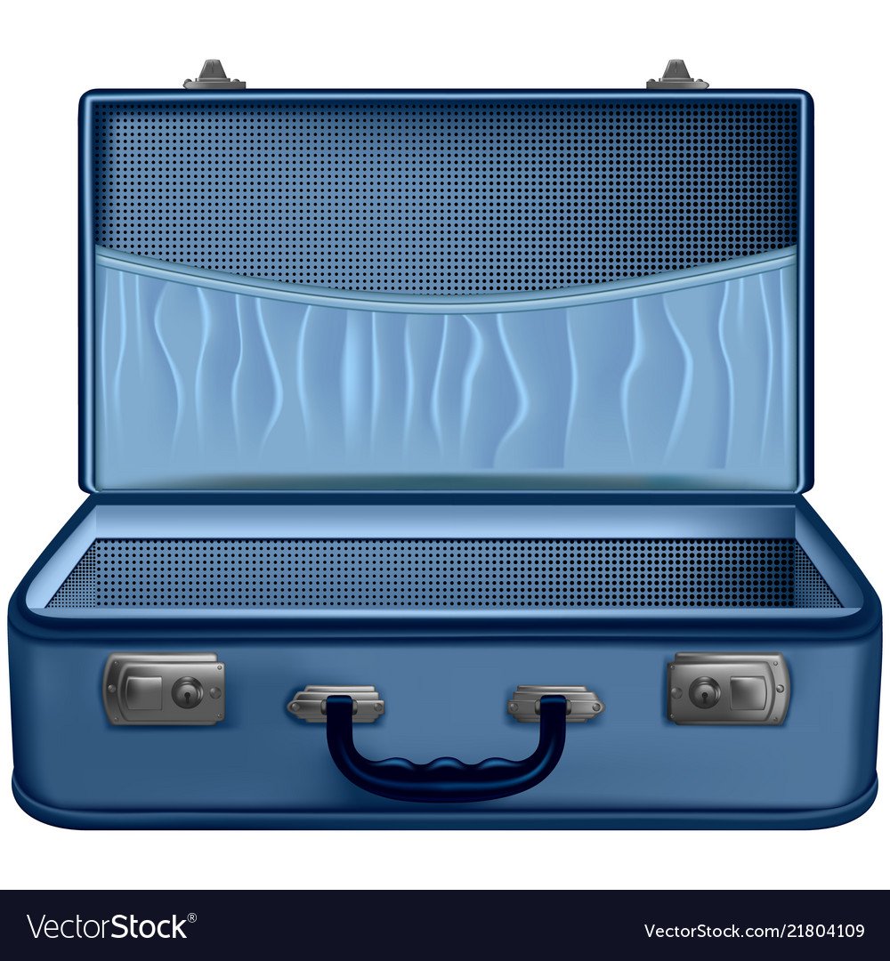 Чемодан сбоку вектор