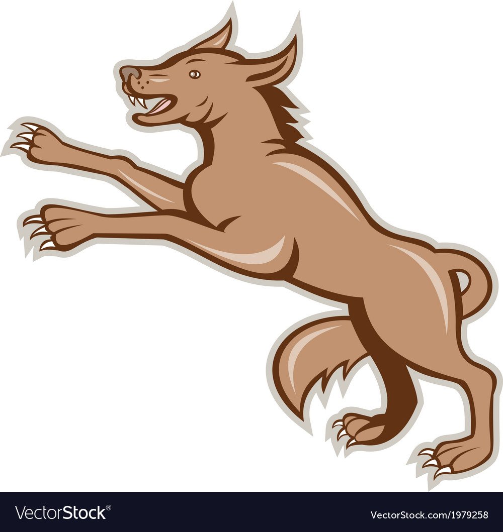 Мультяшный волк на задних лапах