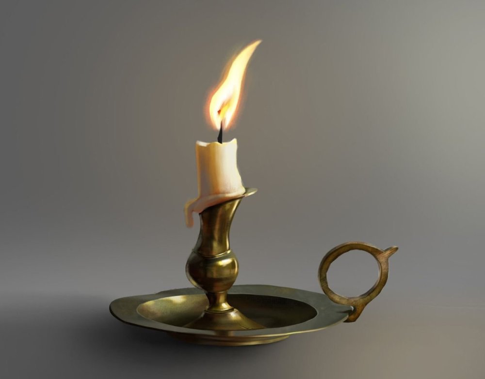 Горящая свеча в руках