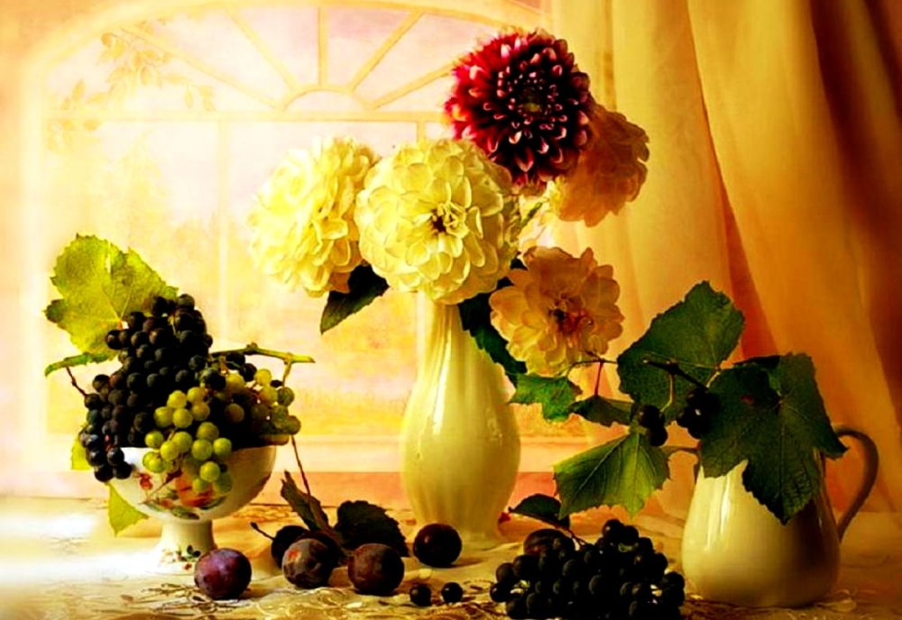 Натюрморт с виноградом