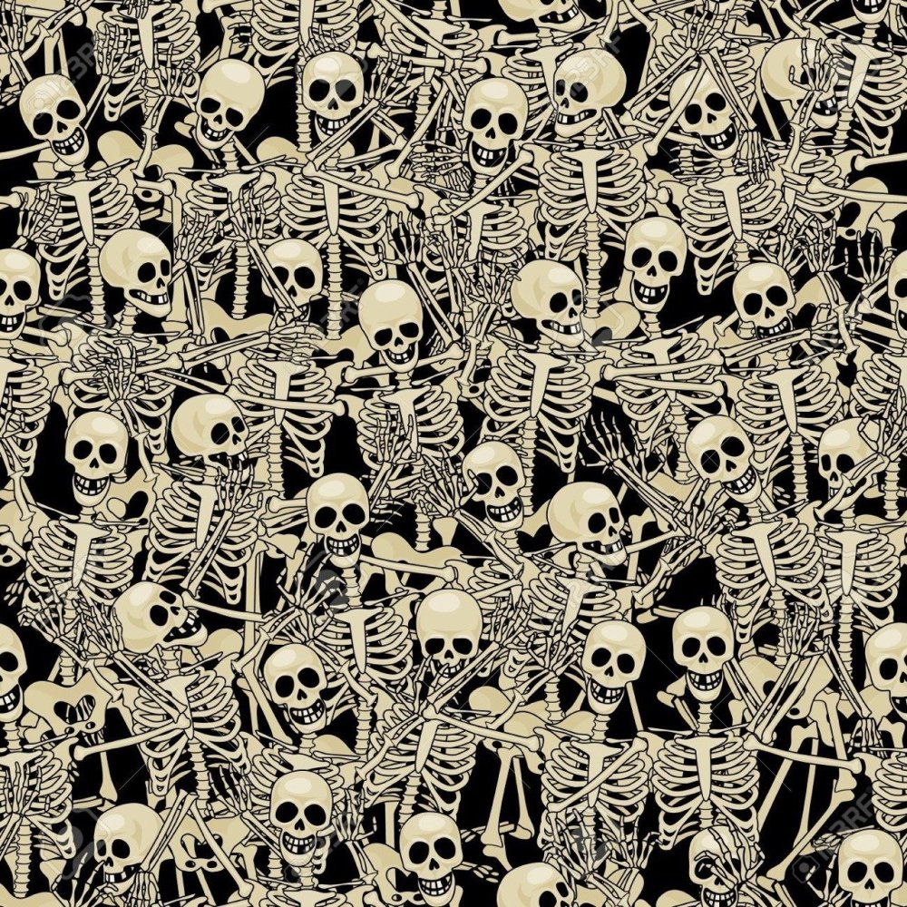 Принты с костями черепами