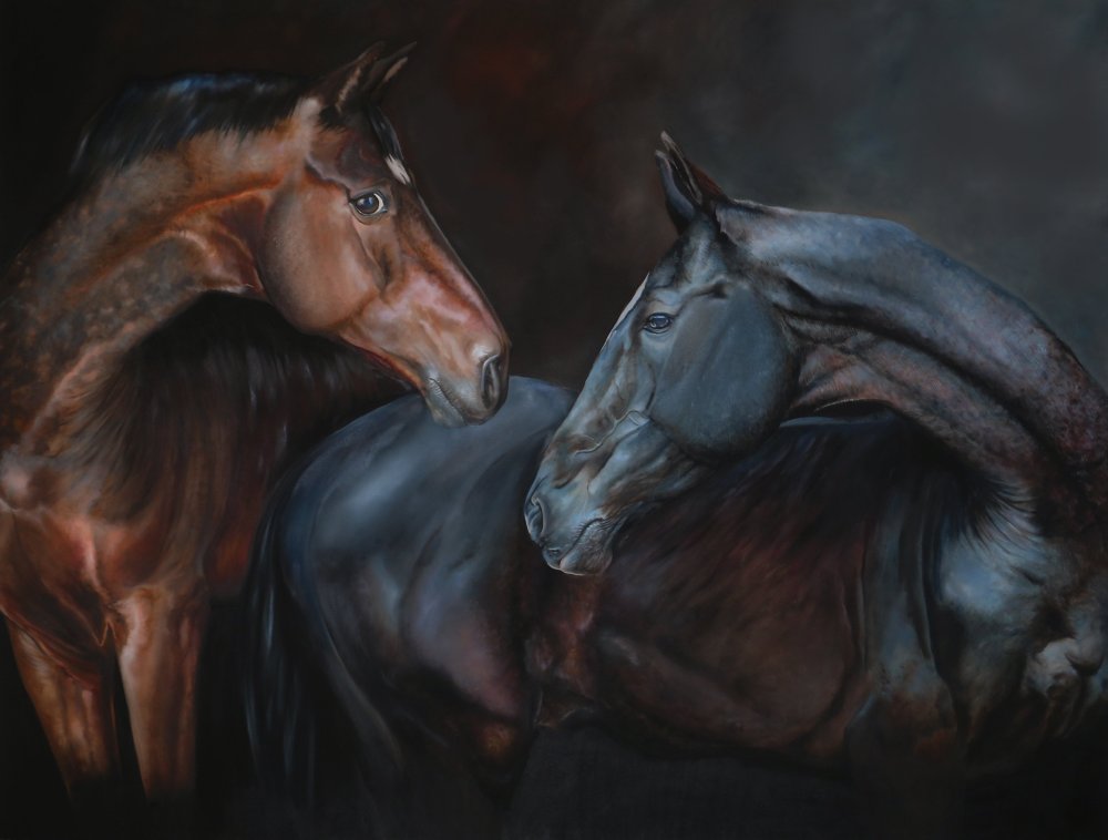 Две лошади бегут