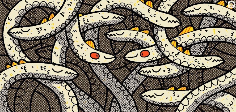 Змеи на прозрачном фоне