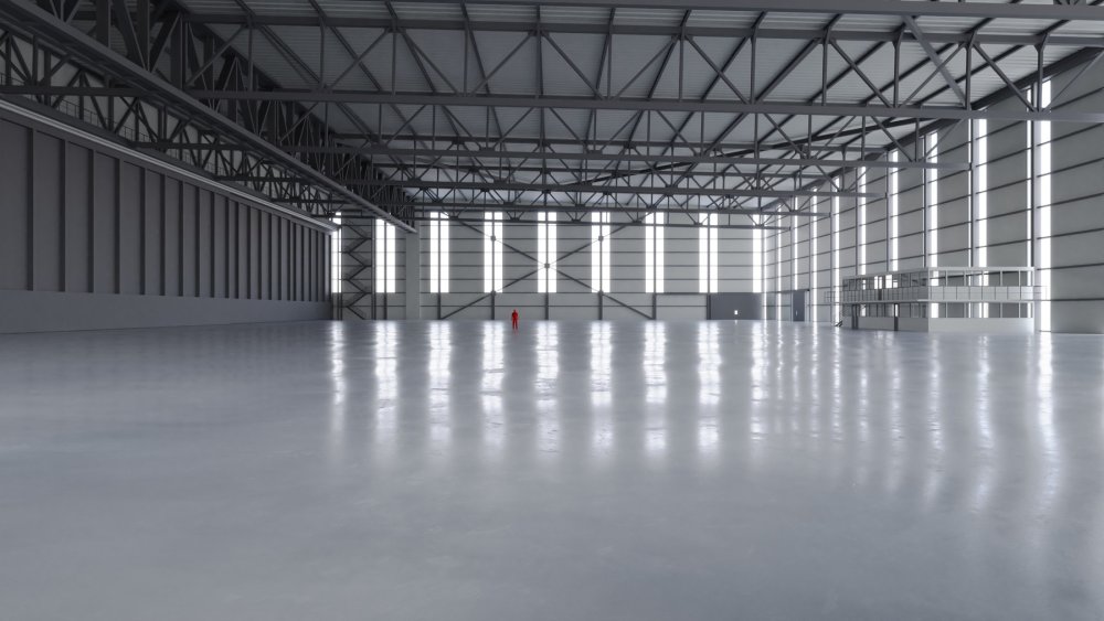 Grey empty Warehouse