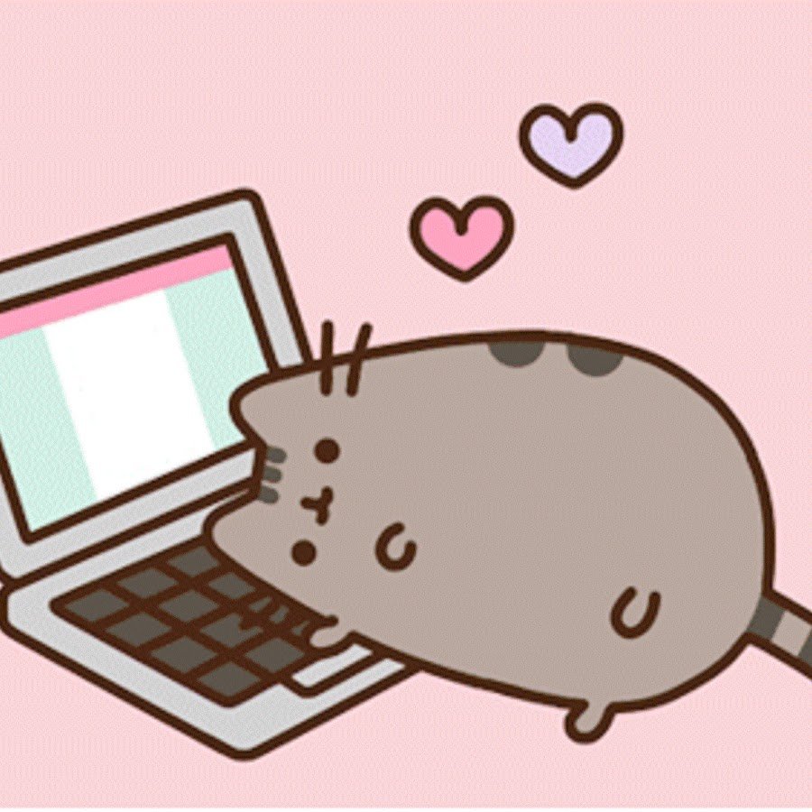 Кот Пушин с компьютером