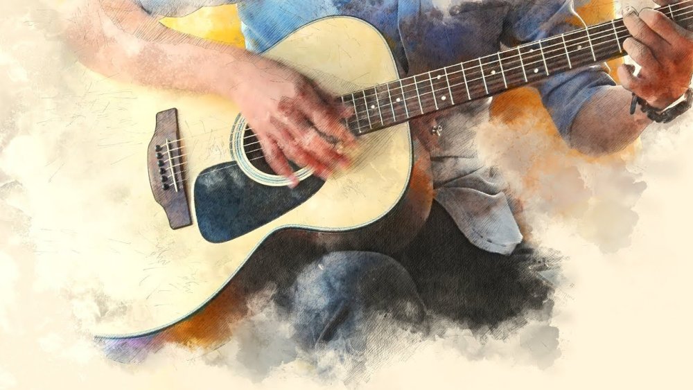 Электрогитара черно белая