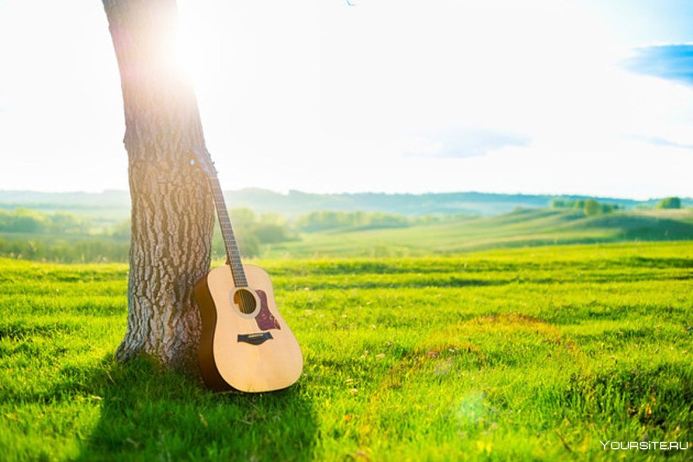 Гитарист на темном фоне