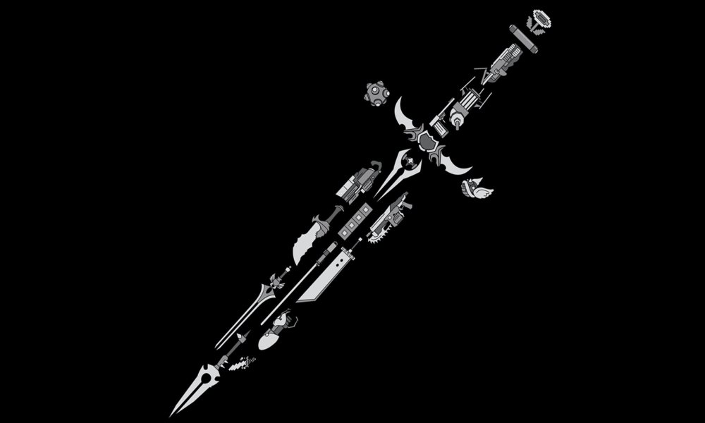 Меч на черном фоне