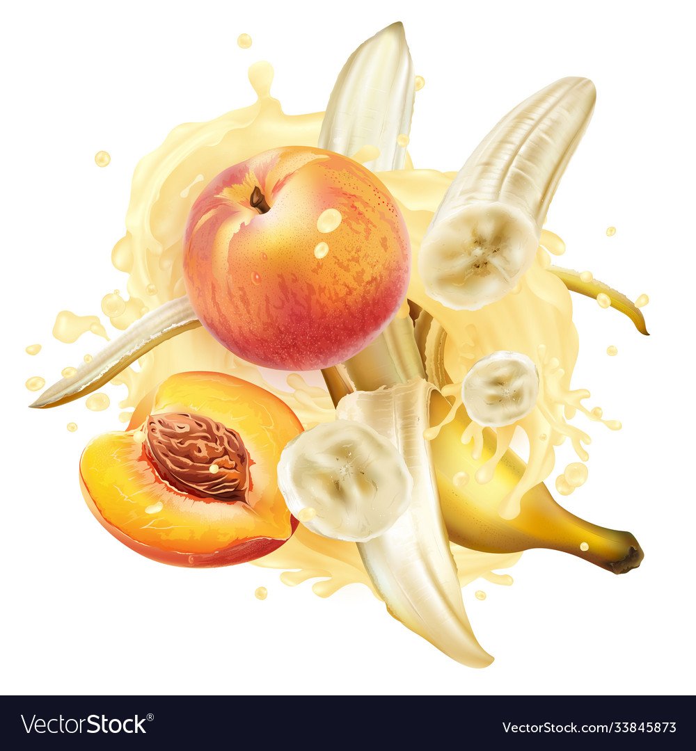 Банан и персик