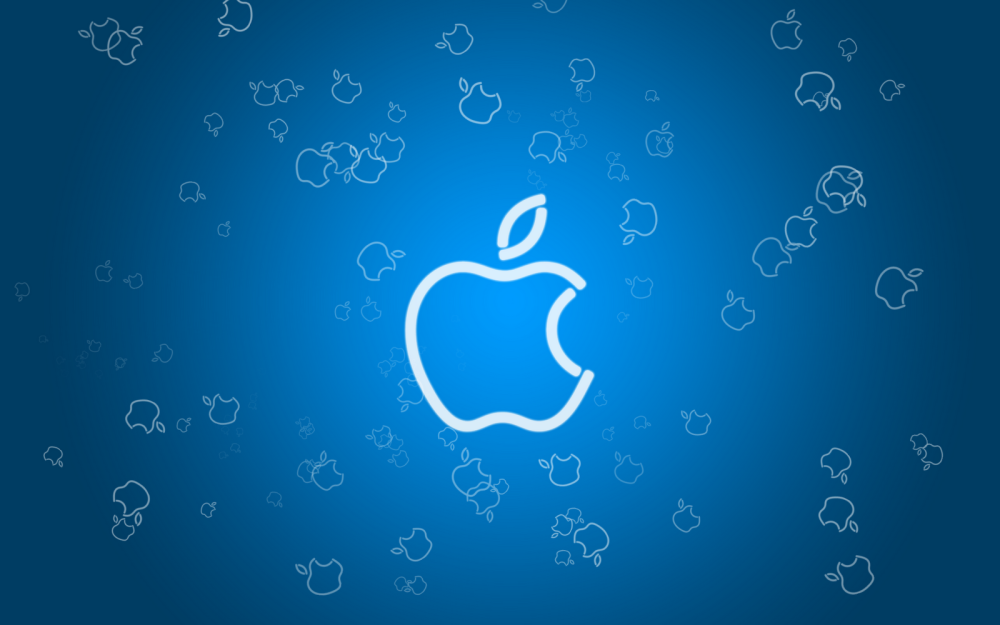 Apple синий фон