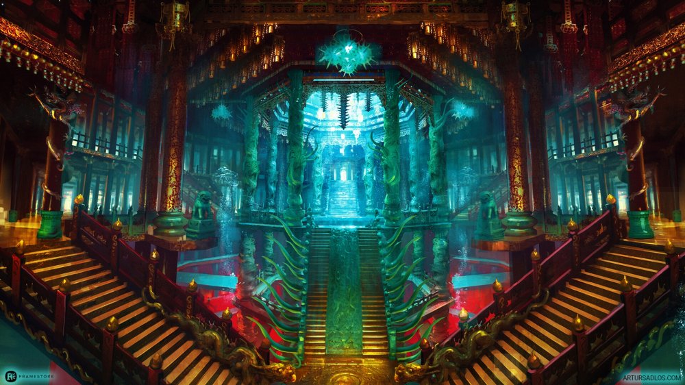 Тронный зал трон Китай арт