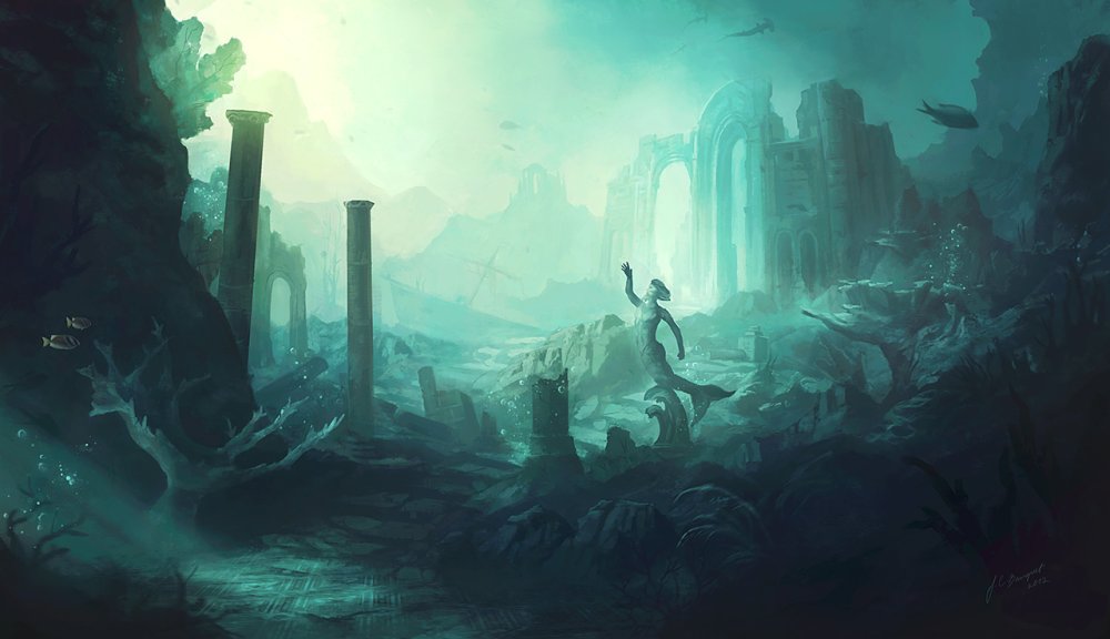 Затопленный город фэнтези