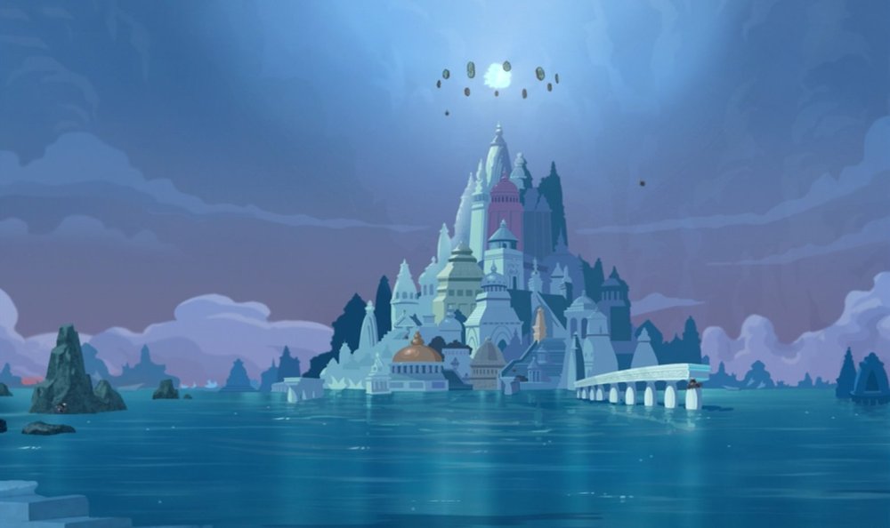 Тронный зал фэнтези ледяной трон