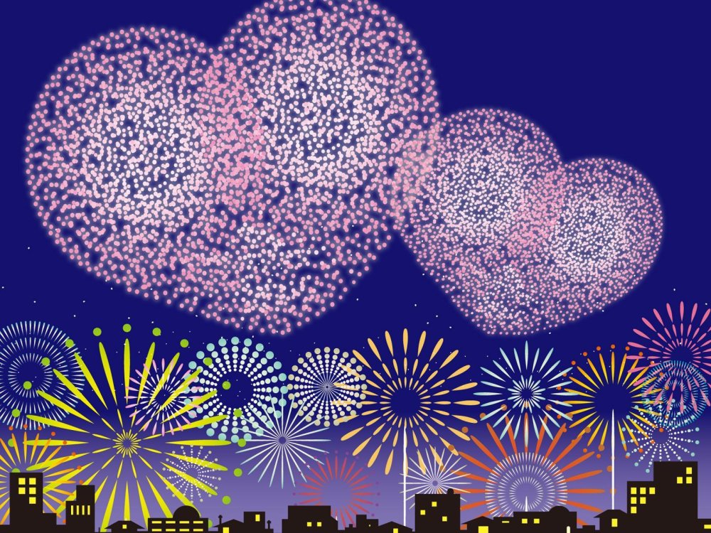 Фейерверк из сердечек