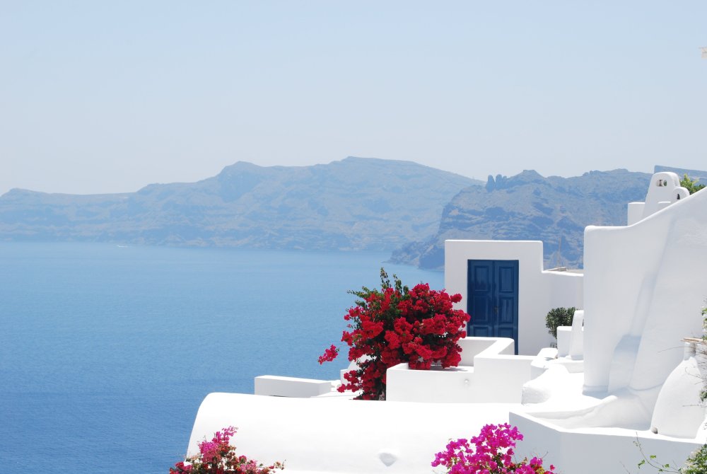 Море зелень Санторини