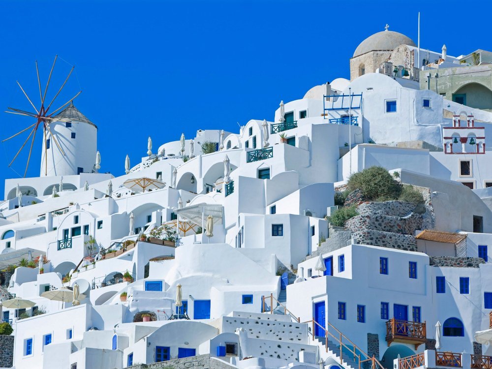 Город Ойя остров Санторини