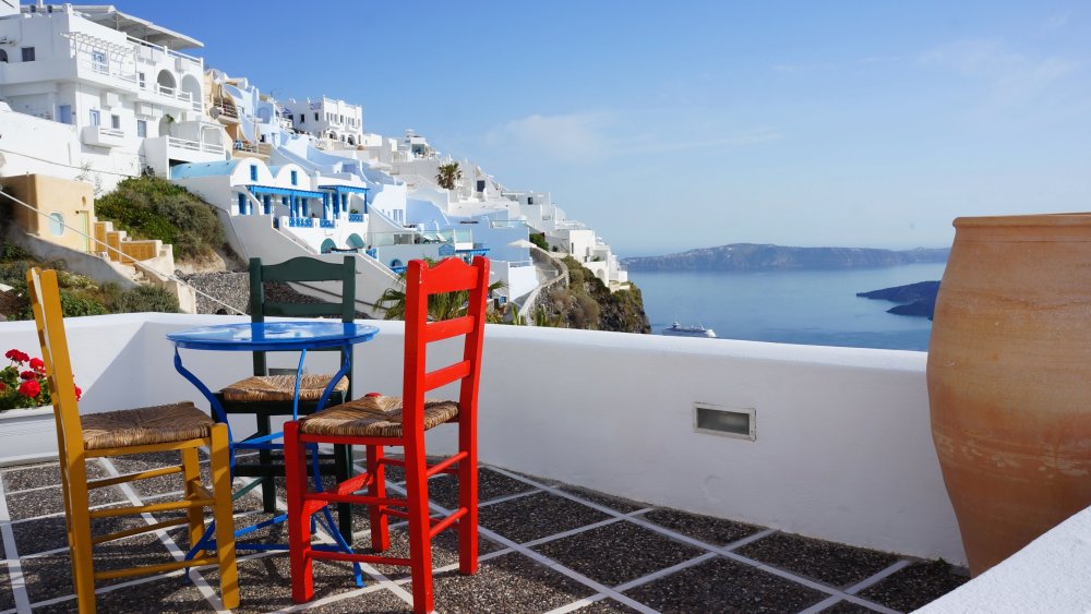 Santorini Греция кафе