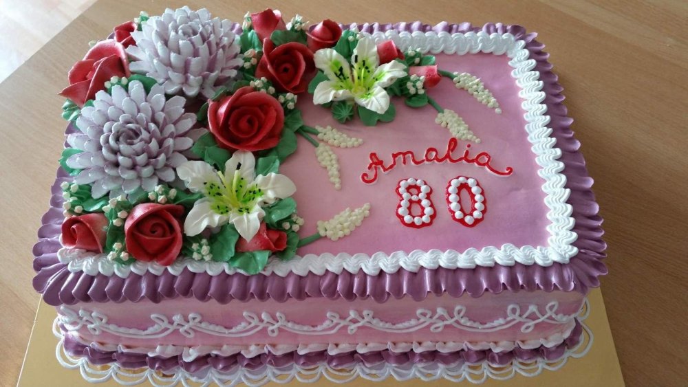 Прямоугольный торт для женщины