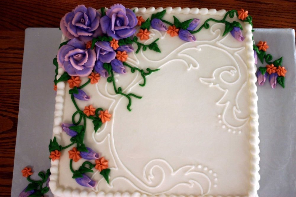 Украшение прямоугольного торта