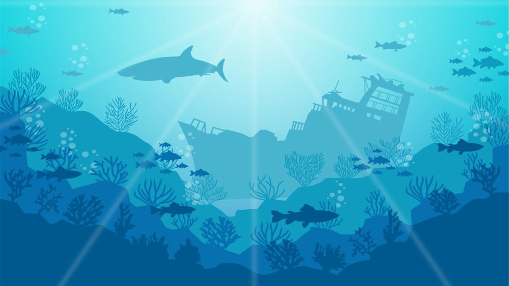 Голубое море