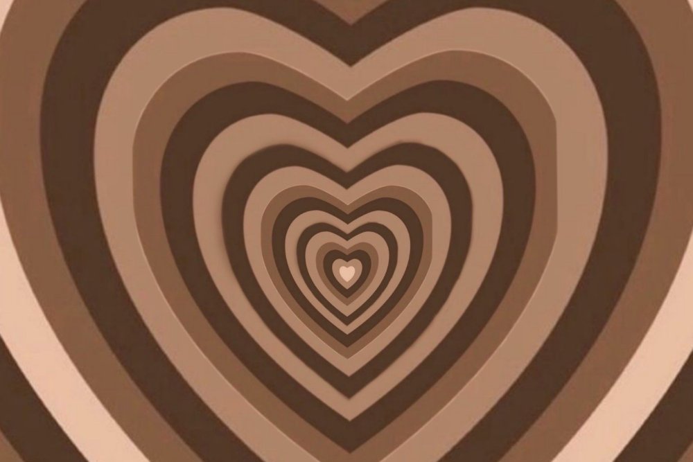 Коричневые сердечки обои