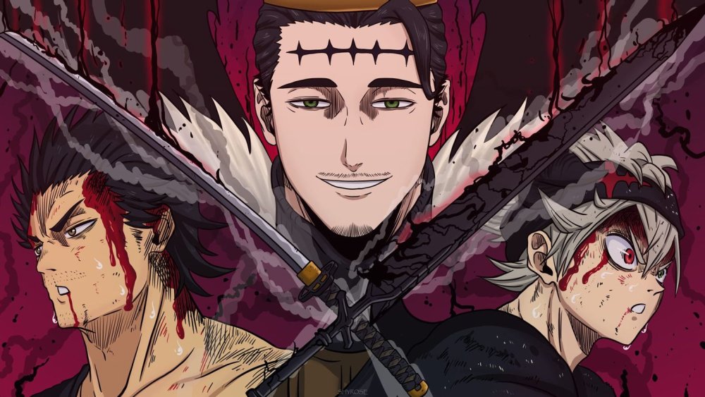 Чёрный Клевер Аста и ями против Данте