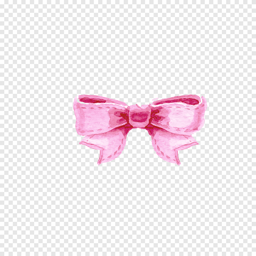 Розовый бант акварель
