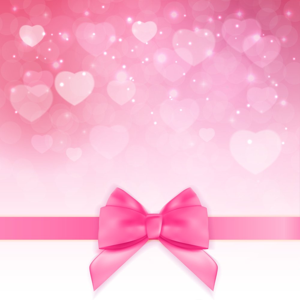 Розовый фон с бантом