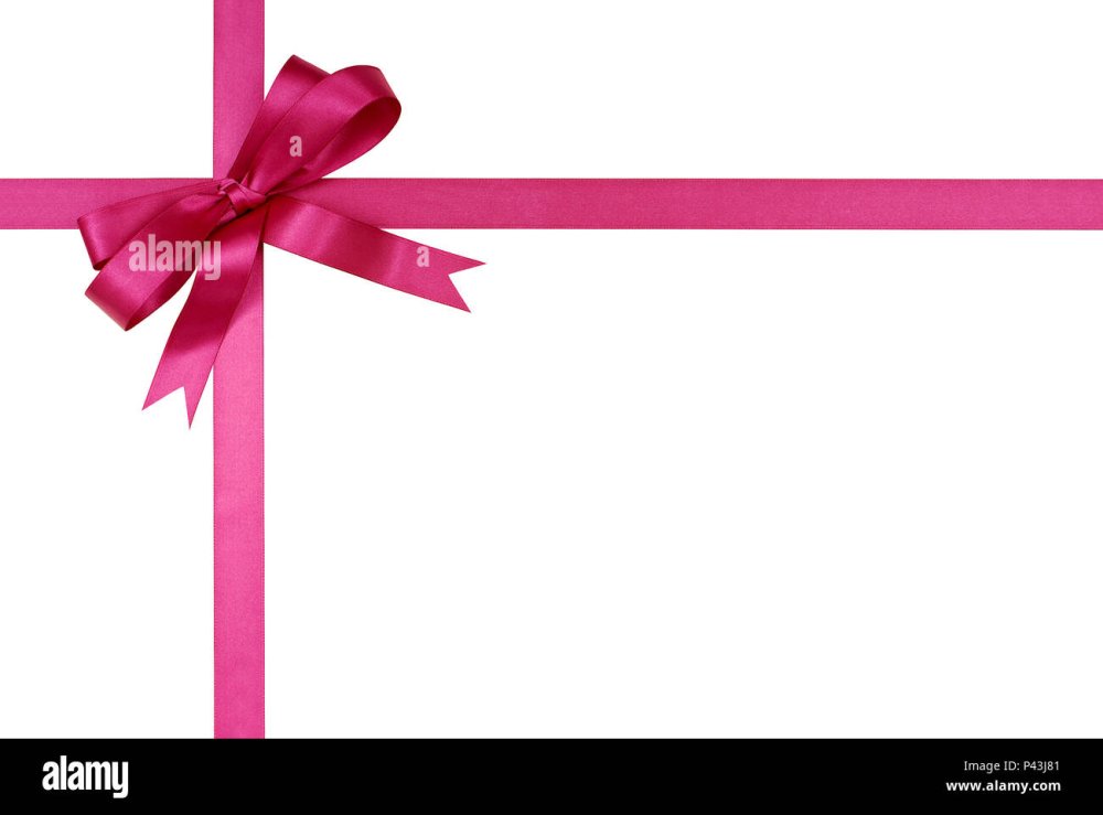 Розовый бант с лентой