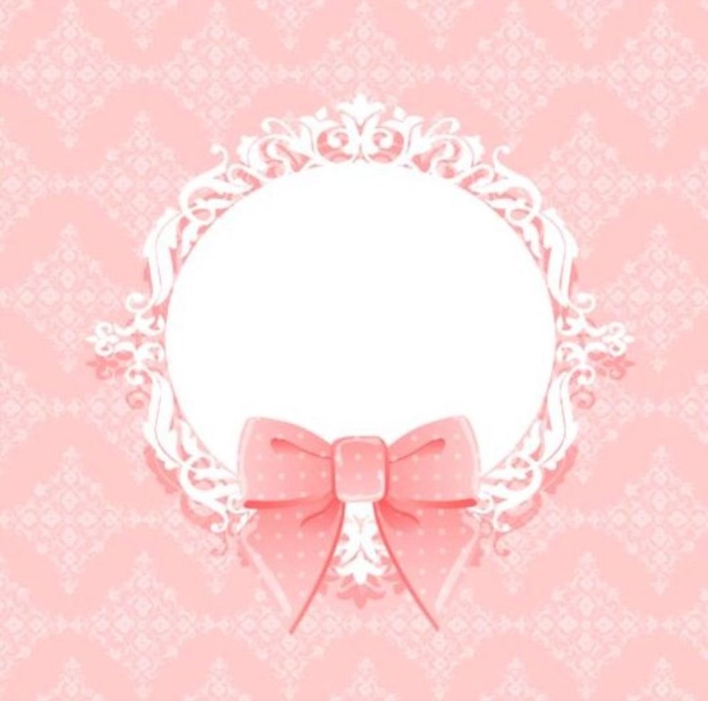 Розовая рамка с бантом