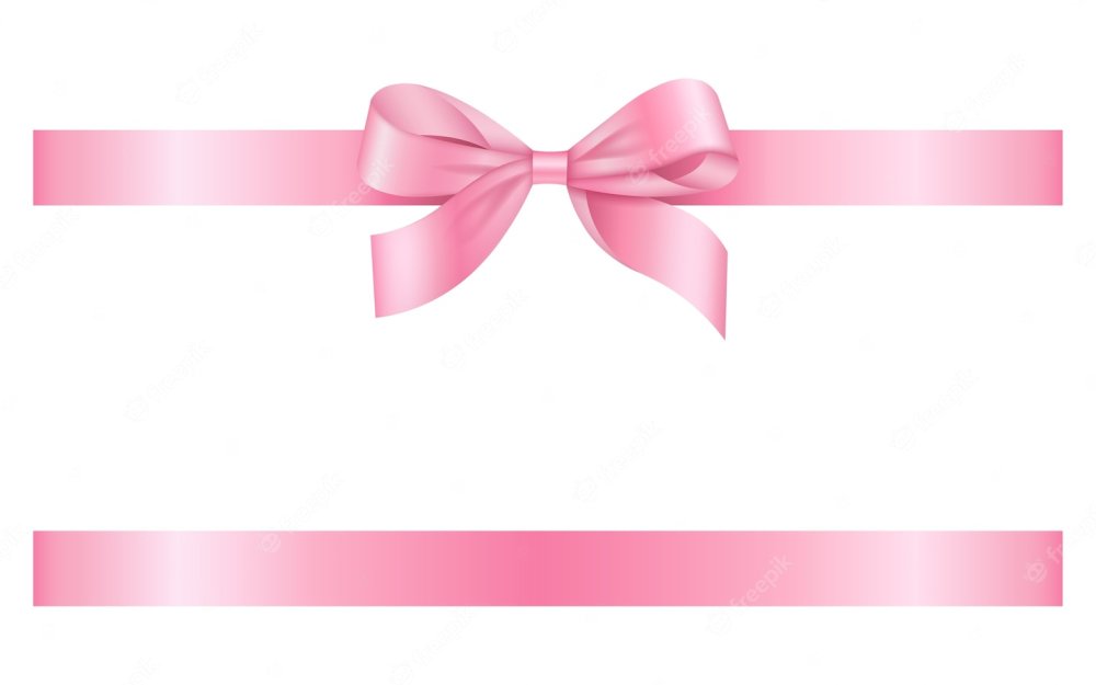 Розовая лента для надписи на торт с розовым бантиком