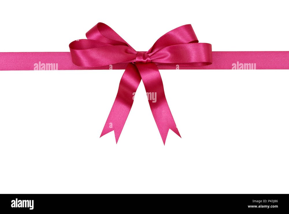 Розовая ленточка бантик