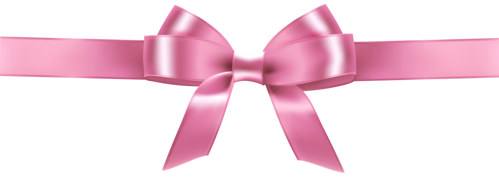 Розовый бант с лентой