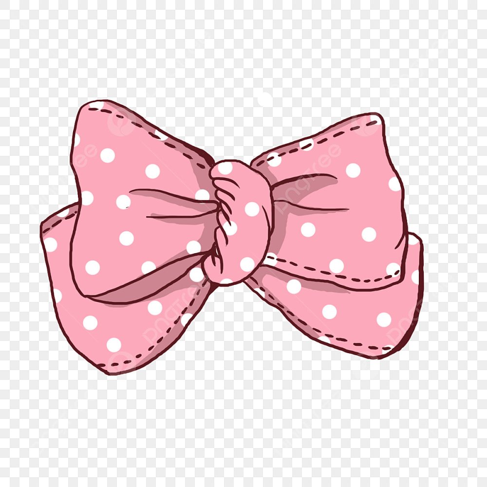 Розовый бант с лентой