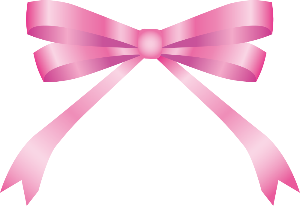 Розовый бант с лентой