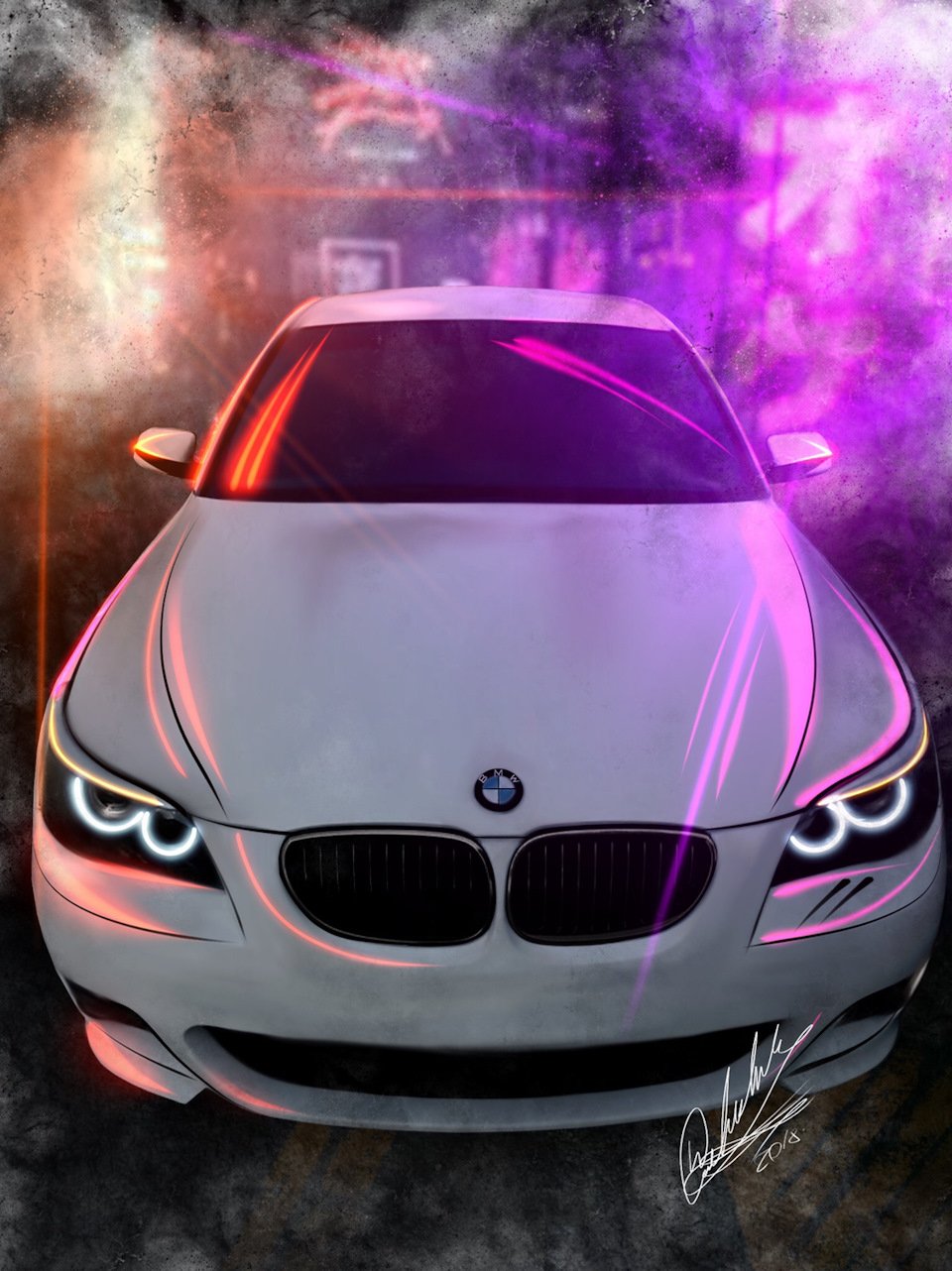BMW m5 дым